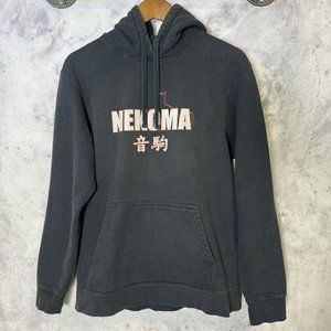 Nekoma Hoodie Mens Medium Japanese Anime Black Cat B5